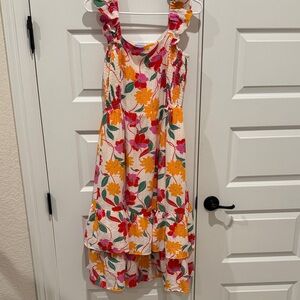 Draper James Floral Crepe Flutter Sleeve Dress Size Small